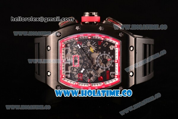 Richard Mille RM005 FM Asia Automatic PVD Case with Skeleton Dial and Red Inner Bezel - Click Image to Close